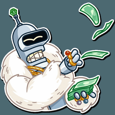 futurama tv show cartoon bender sticker 24