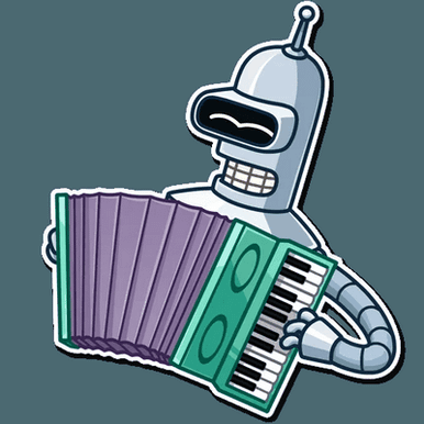futurama tv show cartoon bender sticker 27