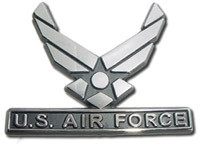 Air Force Wings Chrome Military Car Emblem
