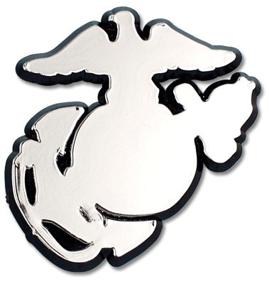 USMC PLAIN Chrome Military Car Emblem