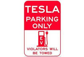 TESLA PARKING ONLY EV STICKER