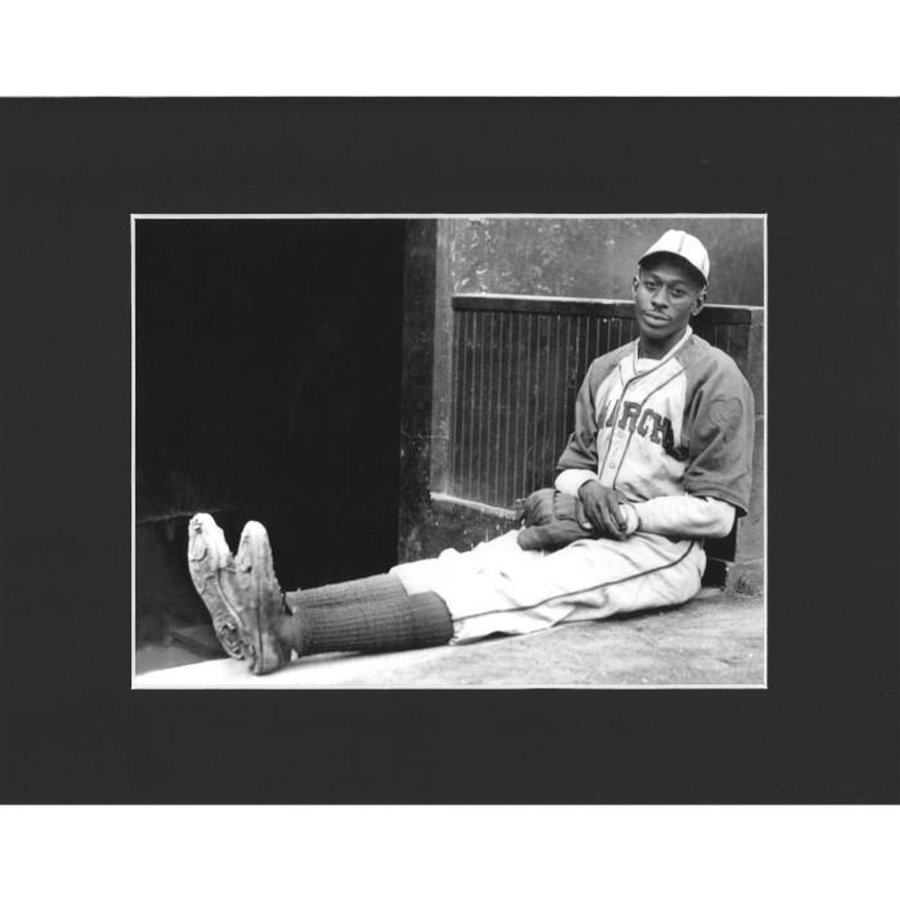 Matted 8x10 Photo- Larry Doby & Satchel Paige