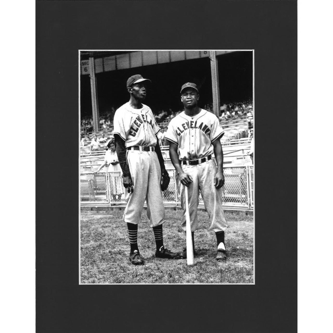 Matted 8x10 Photo- Larry Doby & Satchel Paige