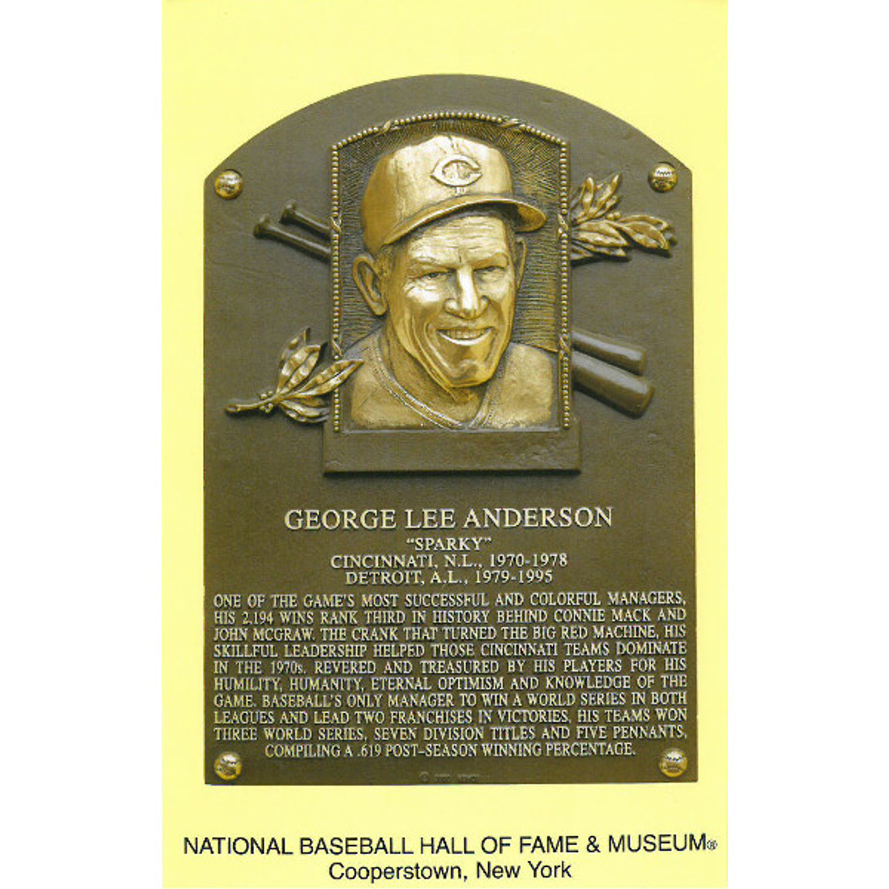 Anderson, Sparky  Baseball Hall of Fame