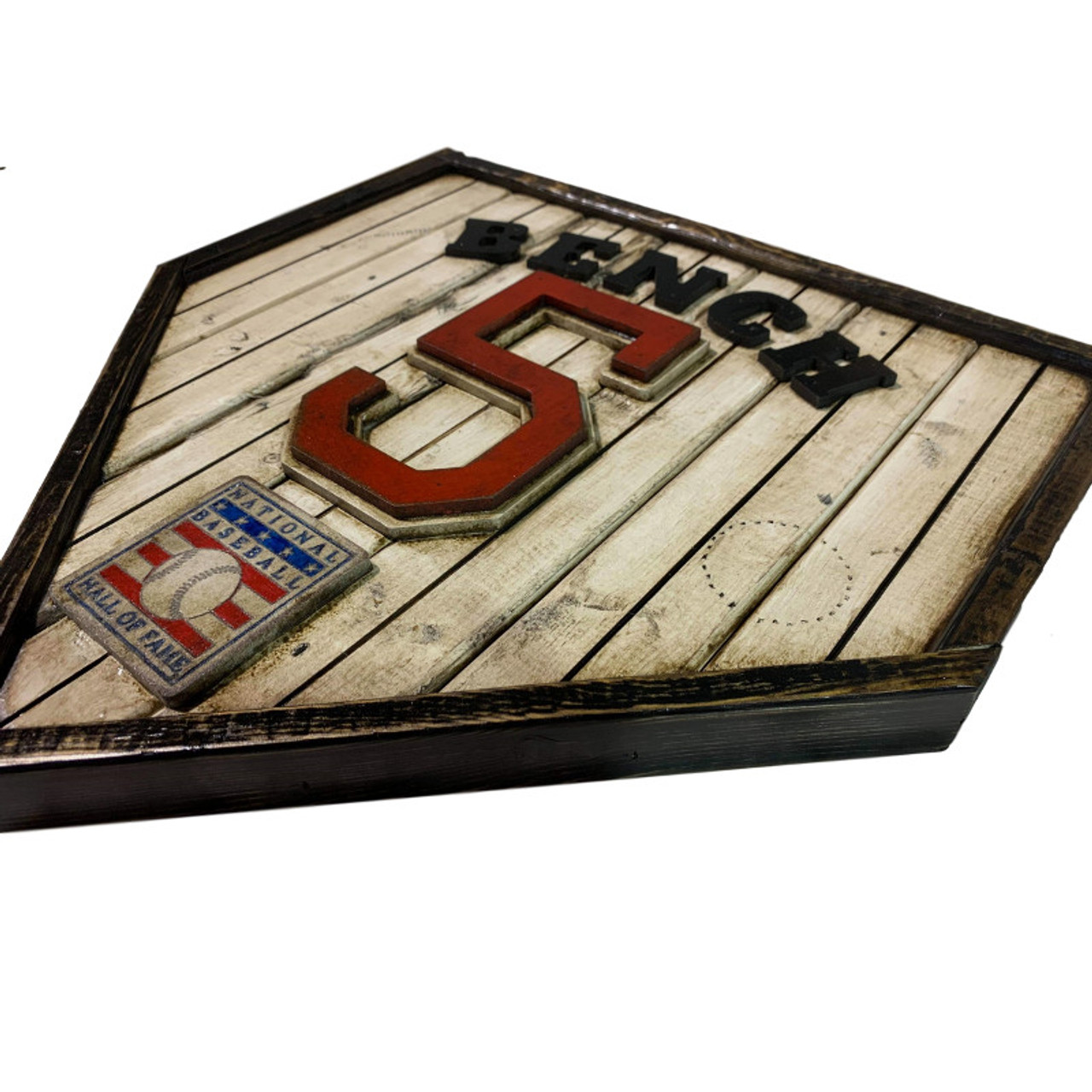 Johnny Bench Hall of Fame Vintage Distressed Wood 18.5 Inch Legacy Home  Plate Ltd Ed of 250