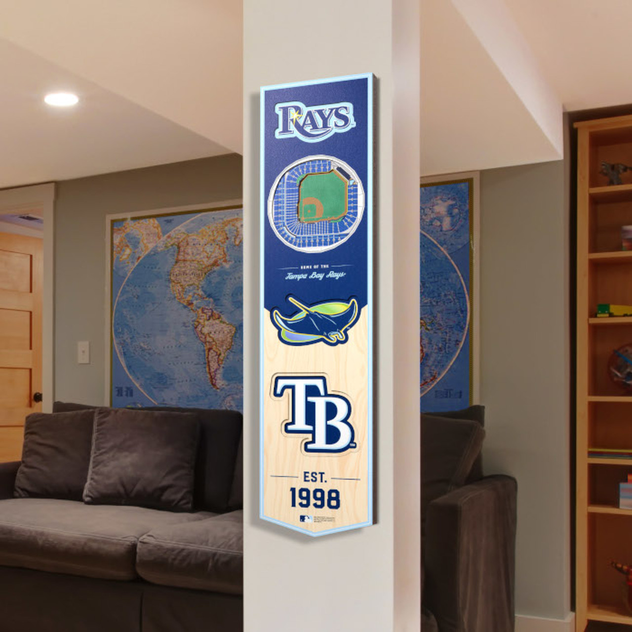 Tampa Bay Rays Keychain Team Color Baseball CO - Sports Fan Shop