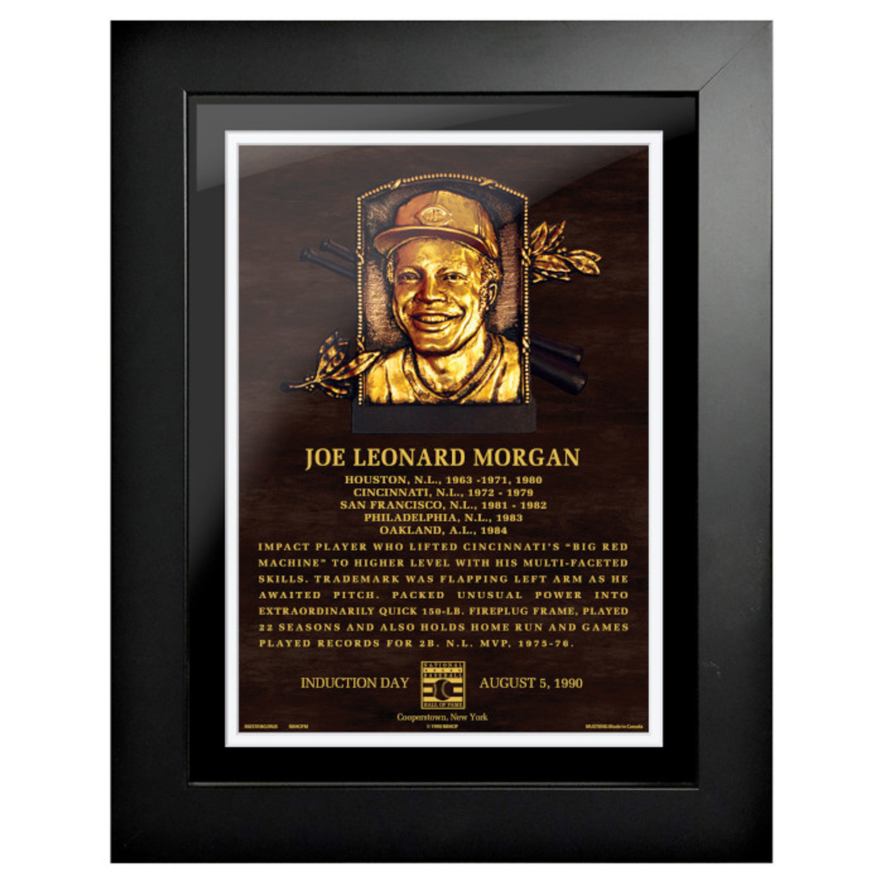 Joe Morgan Baseball Hall of Fame 18 x 14 Framed Plaque Art