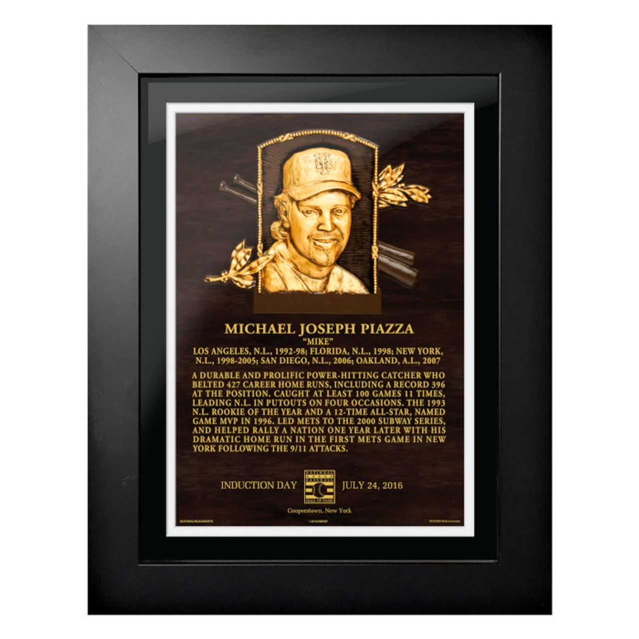 Mike Piazza Baseball Hall of Fame 18 x 14 Framed Plaque Art