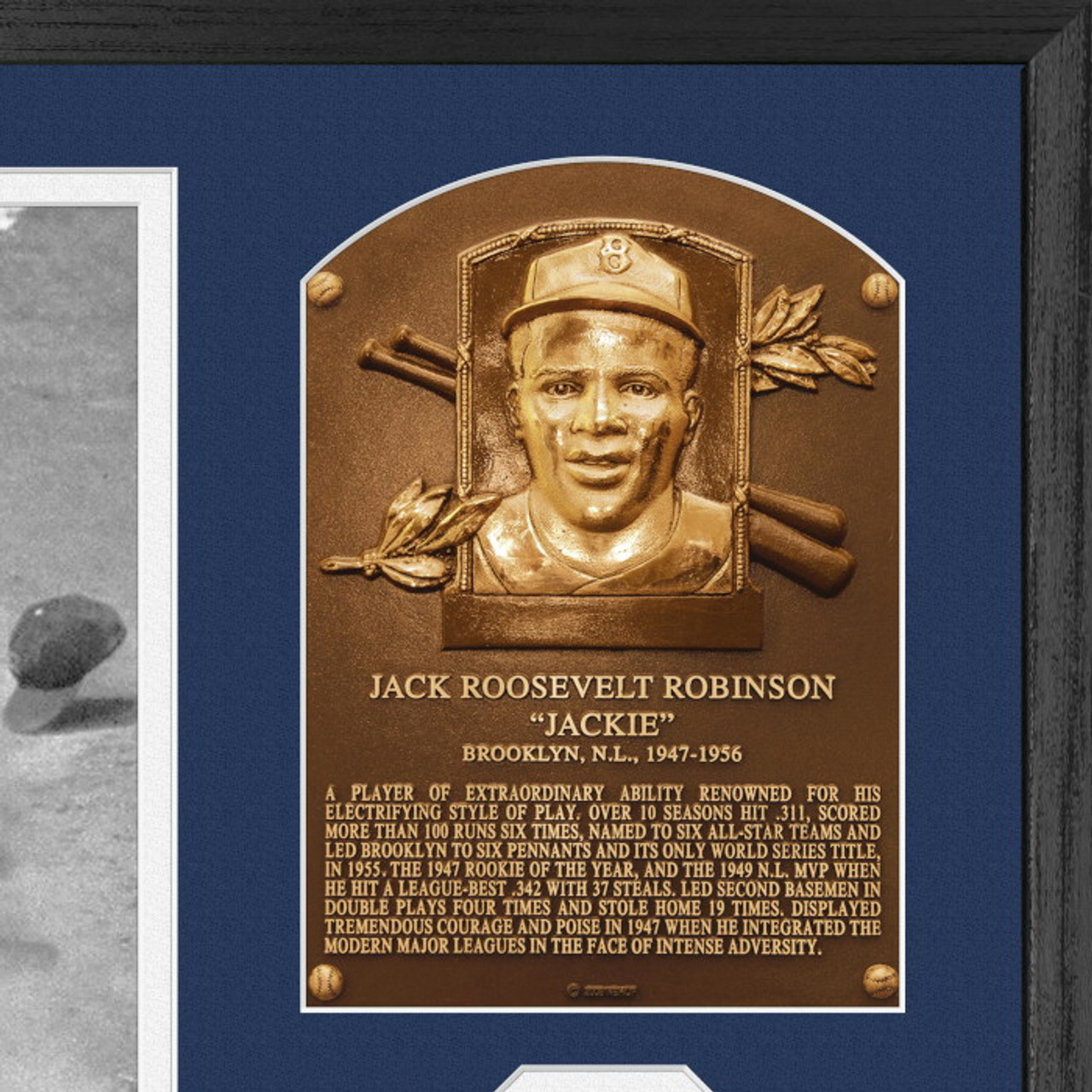 Highland Mint Jackie Robinson Hall of Fame Plaque Bronze Coin 13 x 16 Photo  Mint