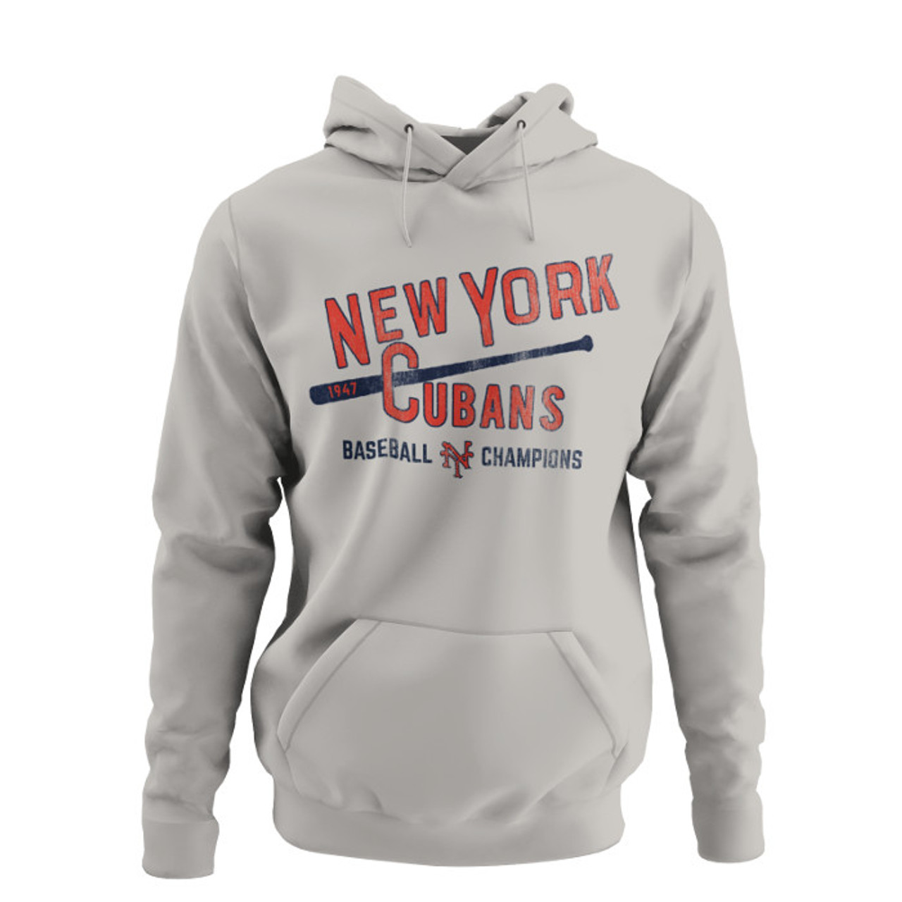 Unisex Teambrown Champions 1947 New York Cubans Premium Light Grey Hooded  Sweatshirt