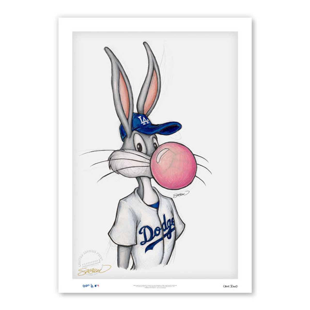 Los Angeles Angels Looney Tunes Bugs Bunny White Custom Number And