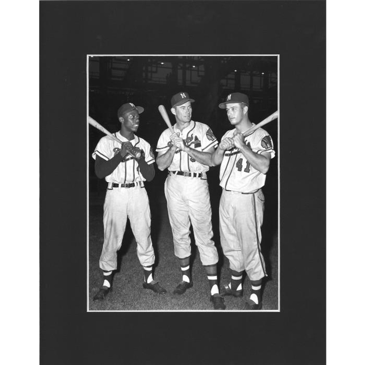 Hank Aaron & Eddie Mathews Autographed Framed 16x20 Photo Atlanta Braves  PSA/DNA #X30527