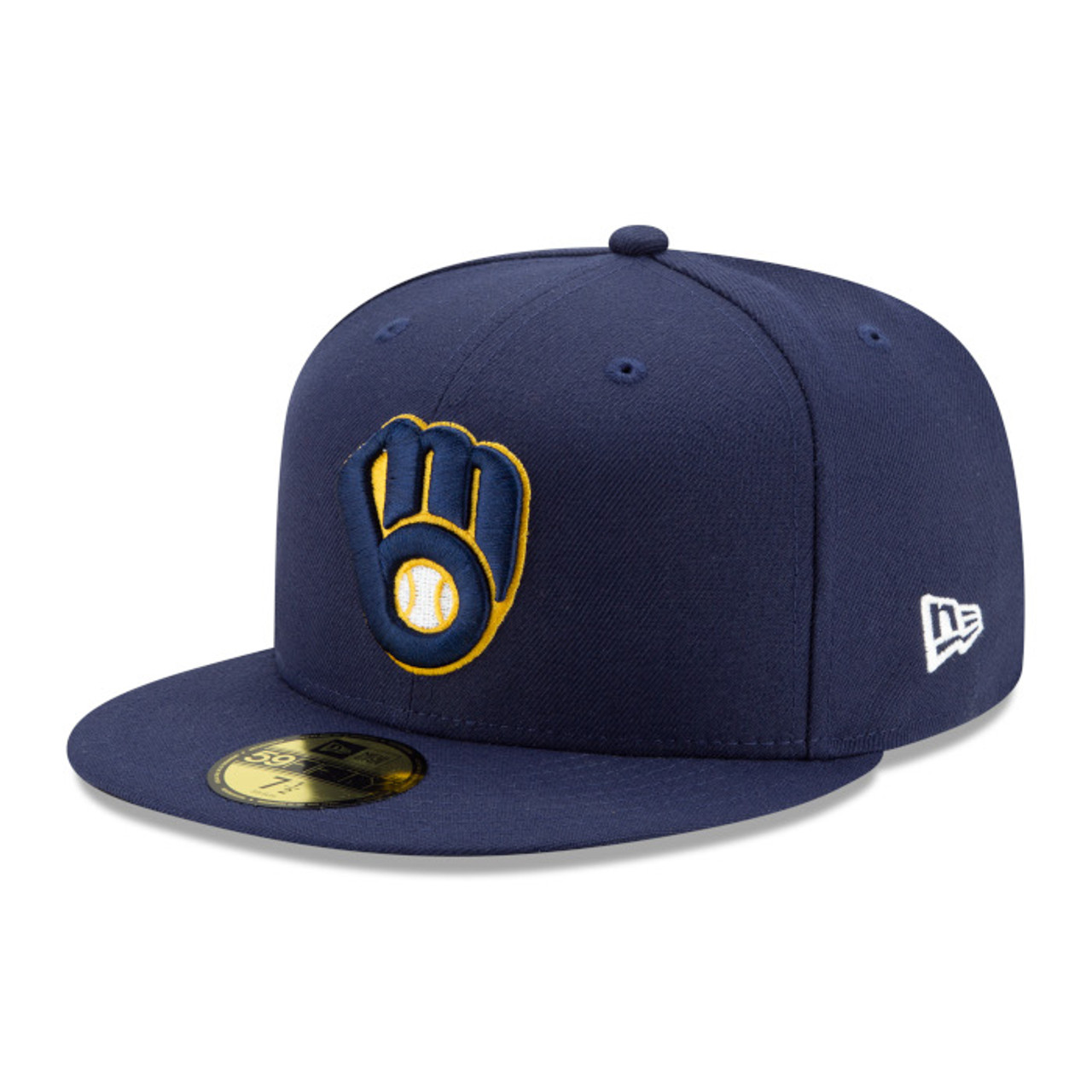 Men's New Era Navy Milwaukee Brewers Home Authentic Collection On-Field 59FIFTY Fitted Hat