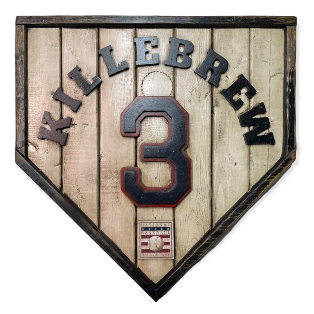 Harmon Killebrew Hall of Fame Vintage Distressed Wood 18.5 Inch Legacy Home  Plate Ltd Ed of 250