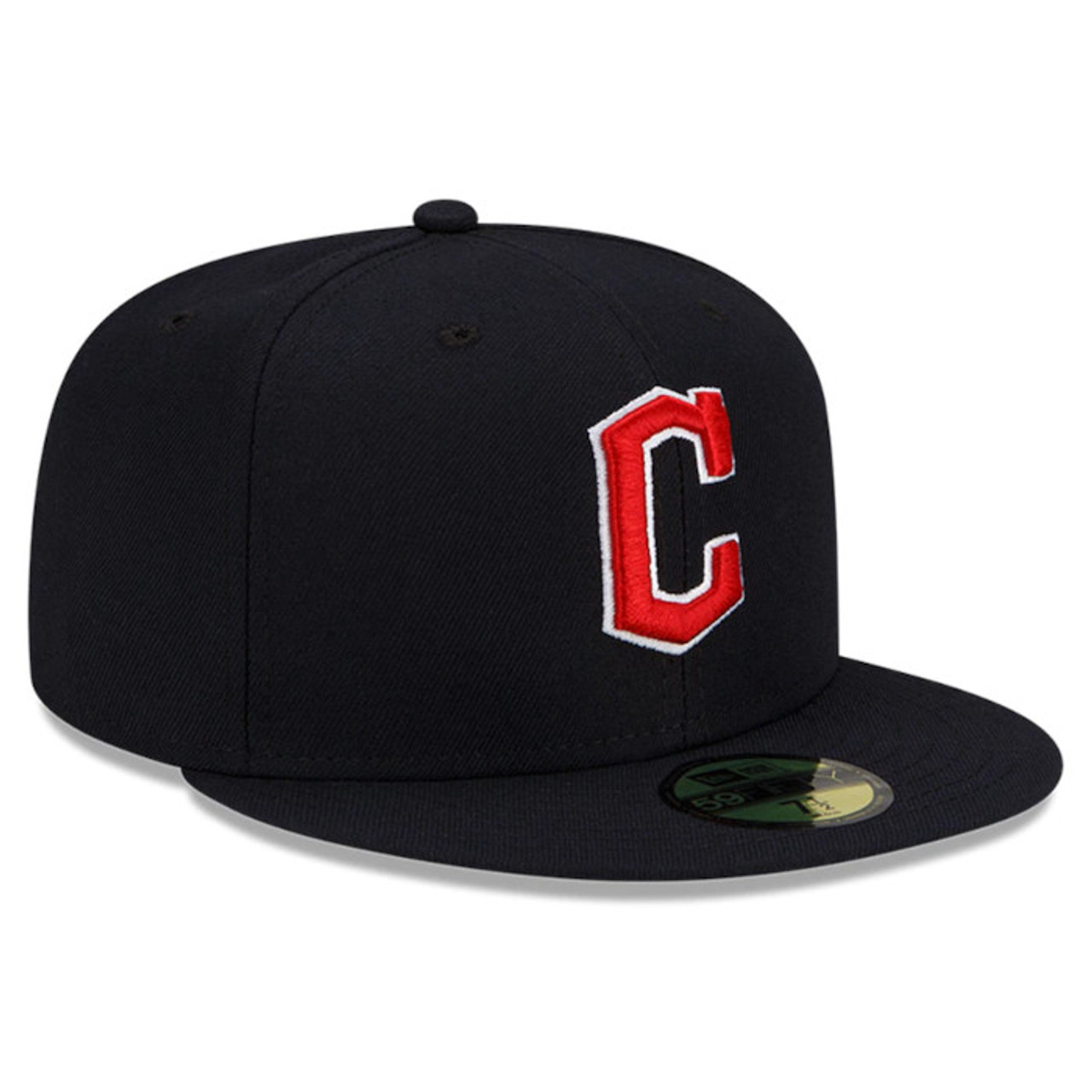 Men's New Era Cleveland Guardians Navy Road On-Field 59FIFTY Fitted Cap