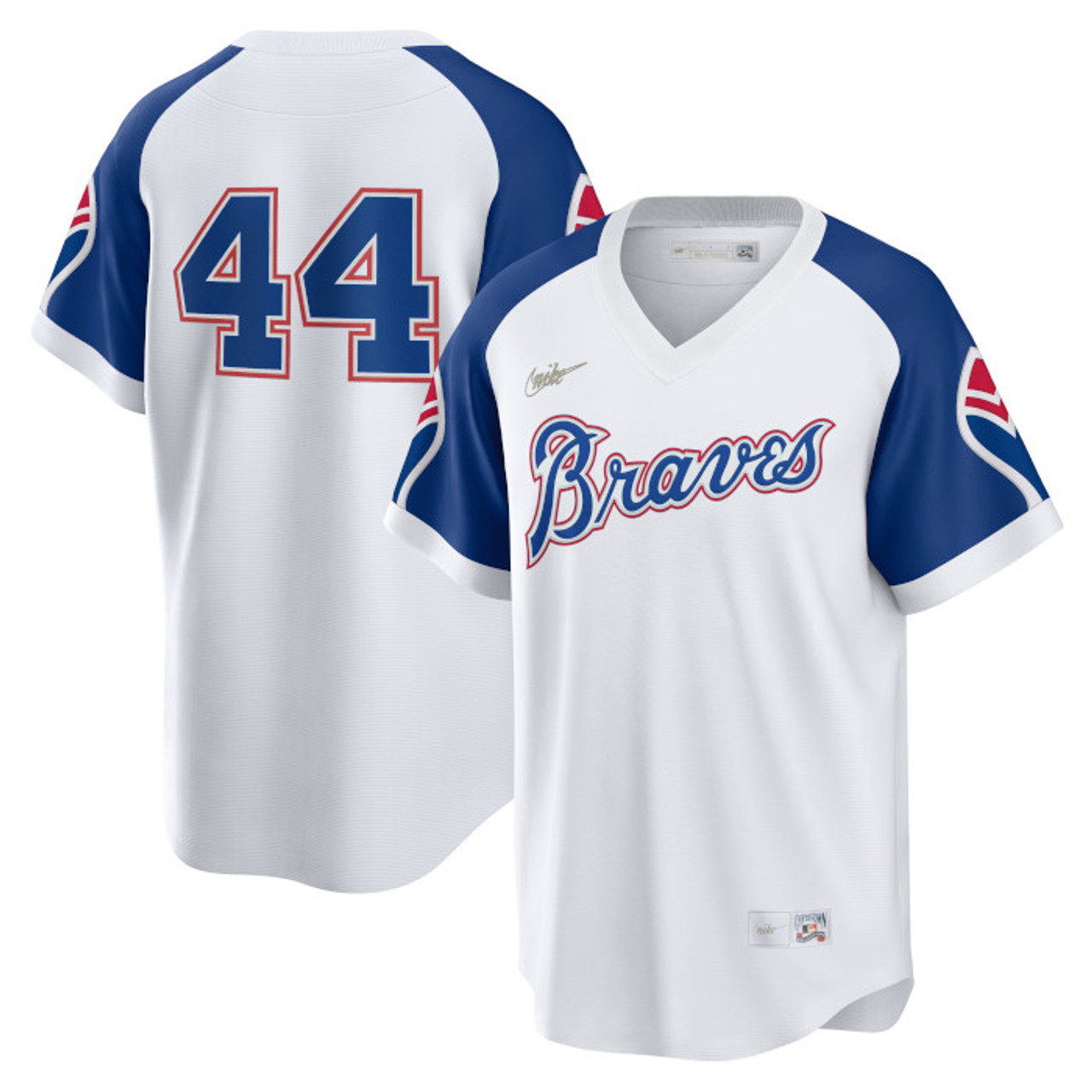 White V-Neck Men’s David Peterson Cooperstown Collection Mets Jersey