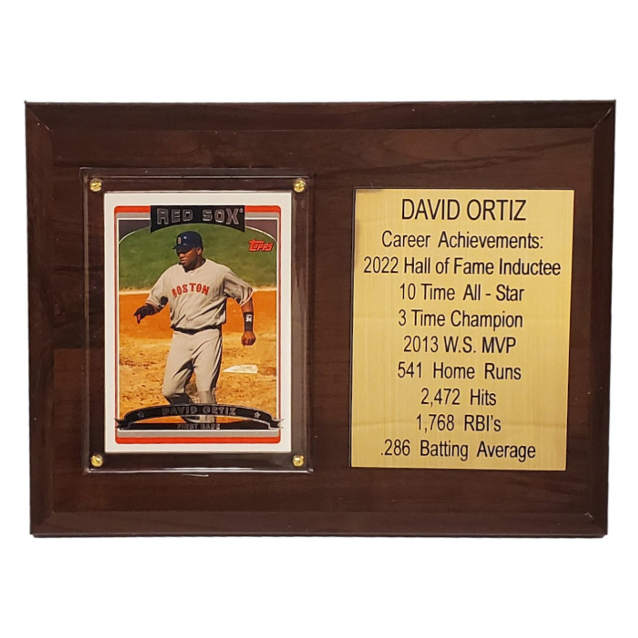 David Ortiz Boston Red Sox 8 x 6 Baseball Card Deluxe Plaque