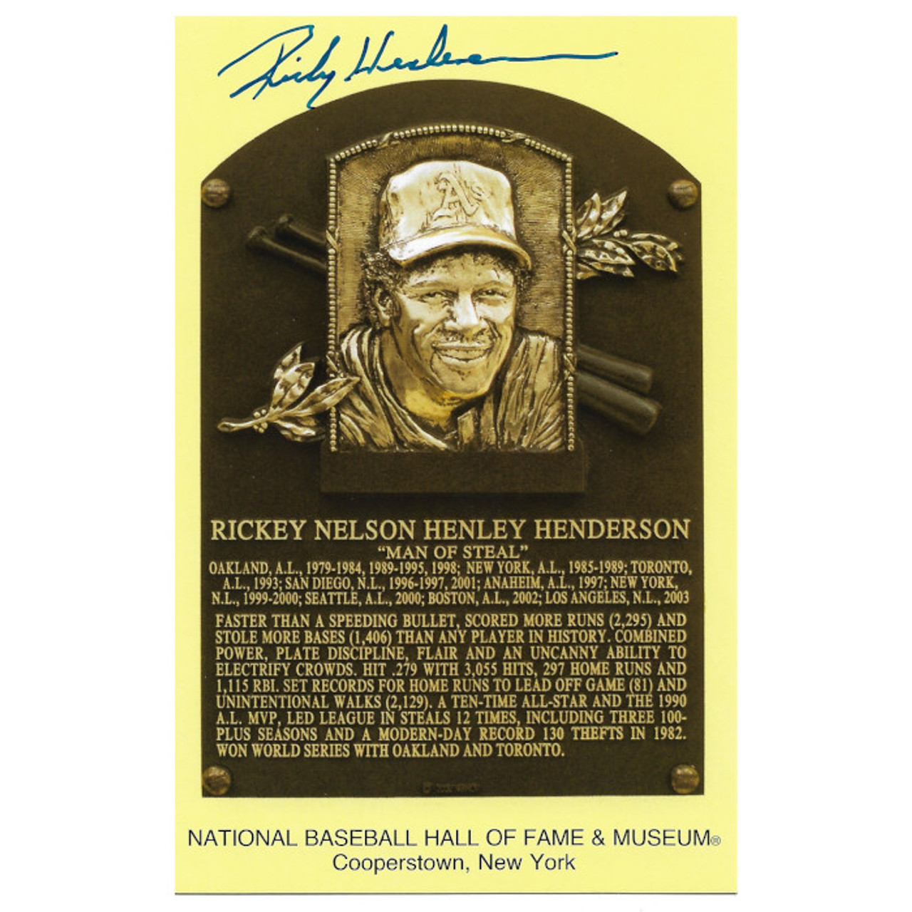 Rickey Henderson Autographed HOF Logo Baseball