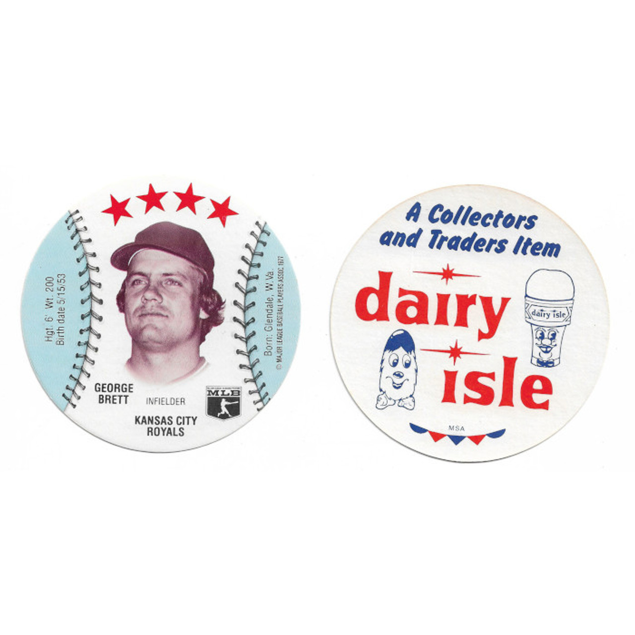 George Brett 1977 Dairy Isle Disc Baseball Card