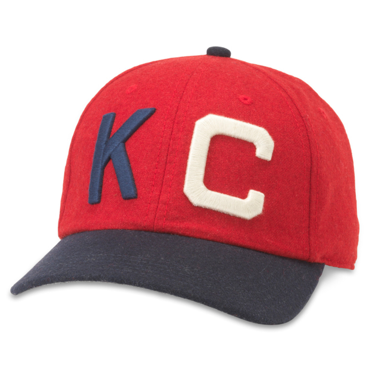 Men’s Kansas City Monarchs Negro League Circa 1947 Archive Legends Red  Adjustable Cap with Navy Visor
