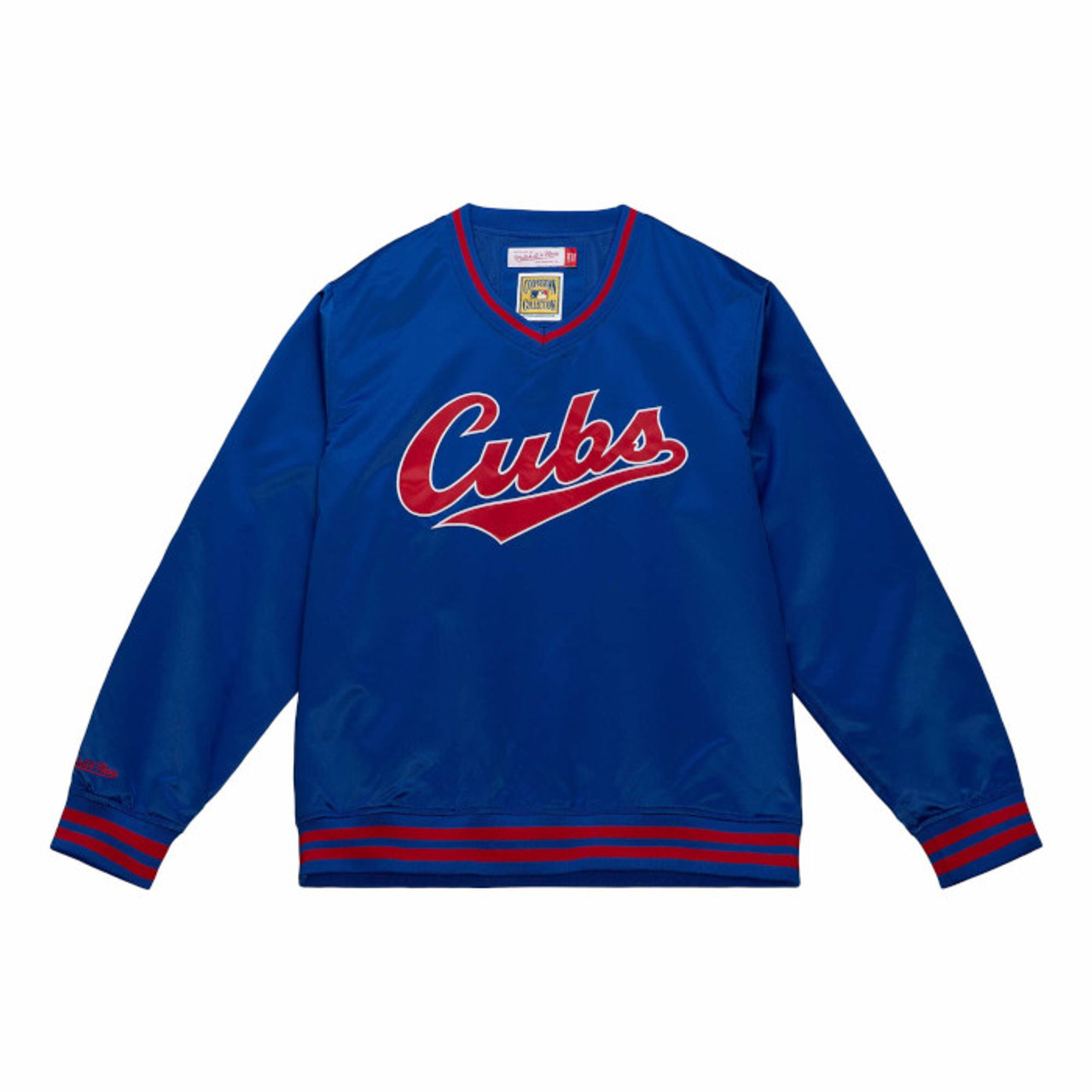 Men's Mitchell & Ness Chicago Cubs Legend Slub Henley Red and