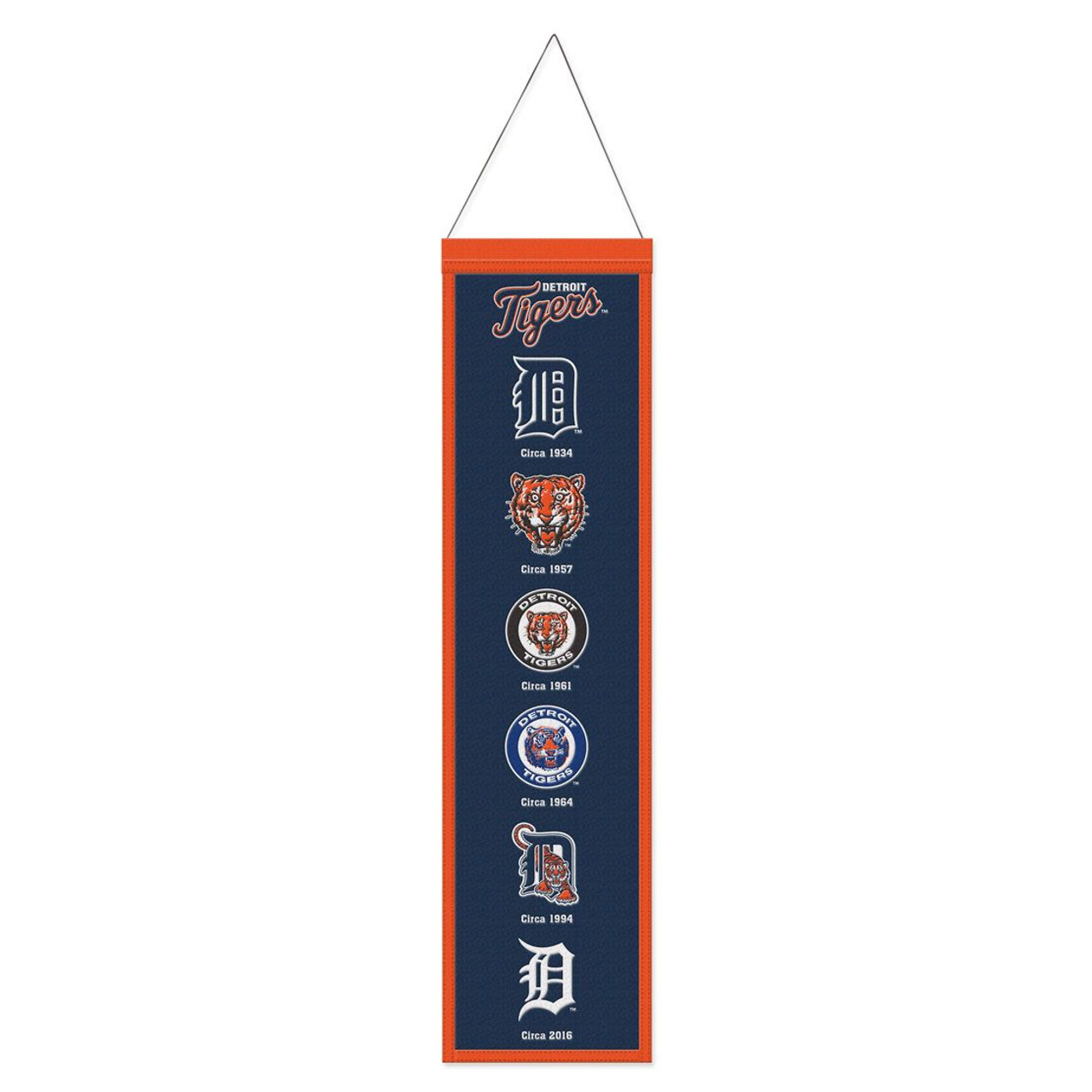 Detroit Tigers 8” x 32” Hanging Team Logo Evolution Banner