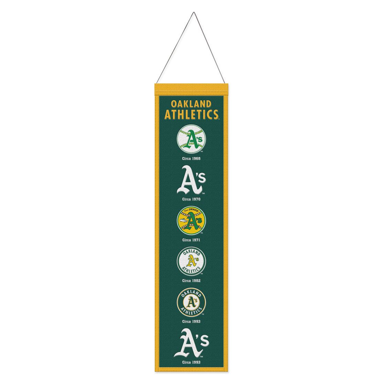 Oakland Athletics 8” x 32” Hanging Team Logo Evolution Banner
