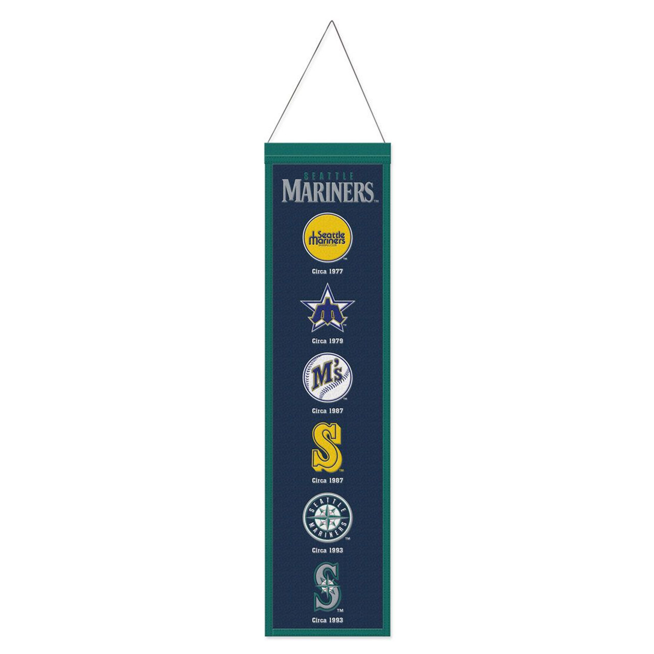 Seattle Mariners 8” x 32” Hanging Team Logo Evolution Banner