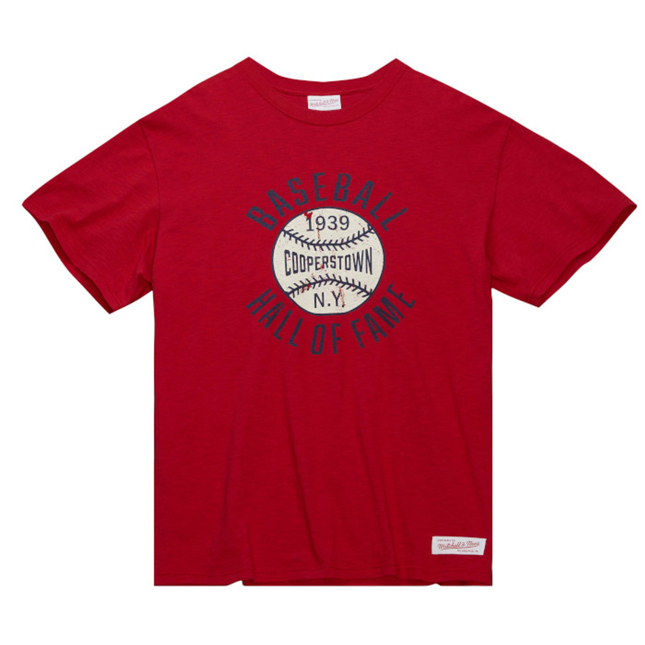 Men's Mitchell & Ness Baseball Hall of Fame 1939 Cooperstown Legend Slub  Red T-Shirt