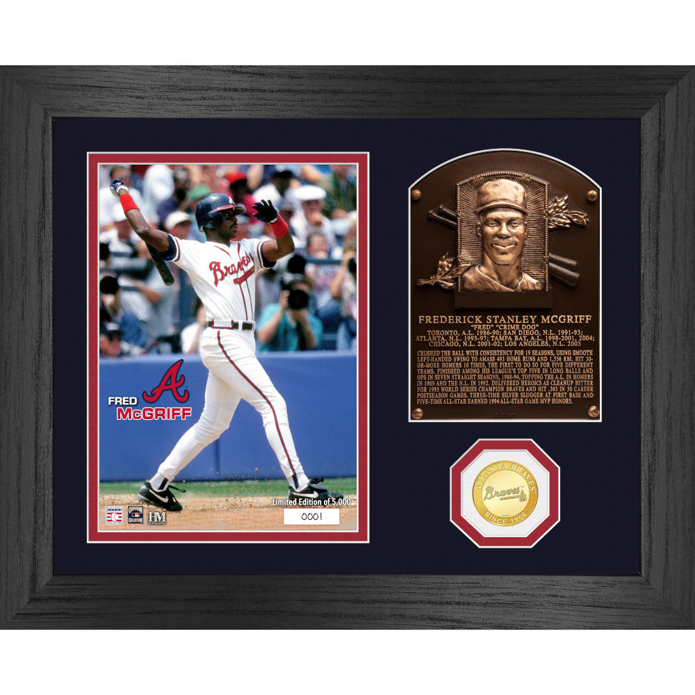 Highland Mint Fred McGriff Hall of Fame Plaque Bronze Coin 13 x 16