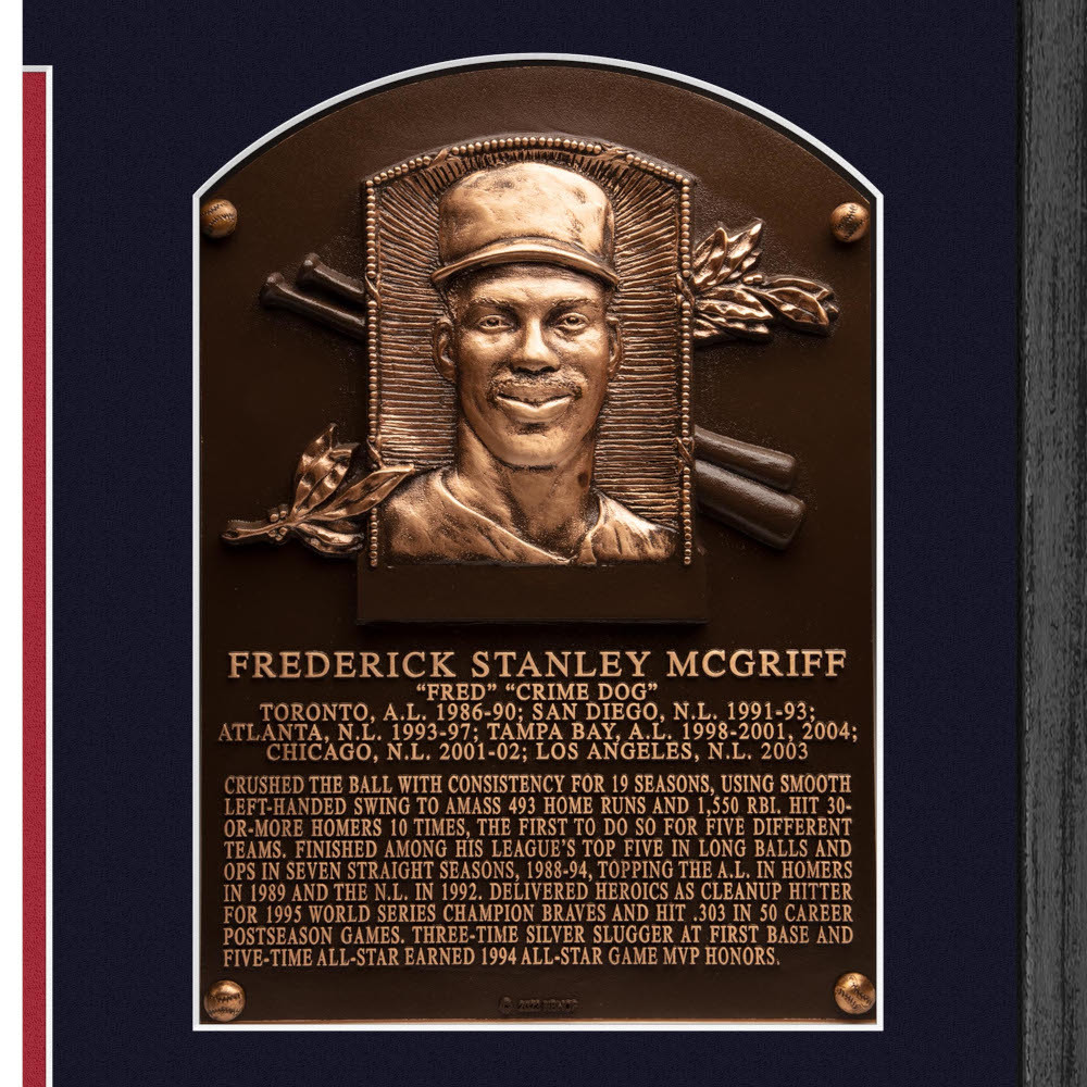 Highland Mint Fred McGriff Hall of Fame Plaque Bronze Coin 13 x 16