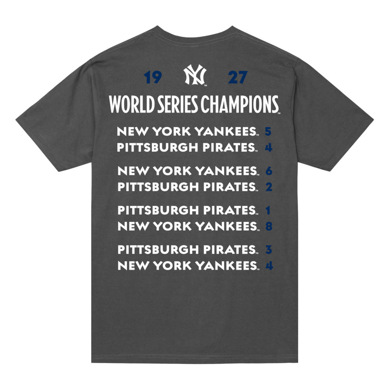 Men’s Mitchell & Ness 1927 New York Yankees World Champions Charcoal Grey  T-Shirt