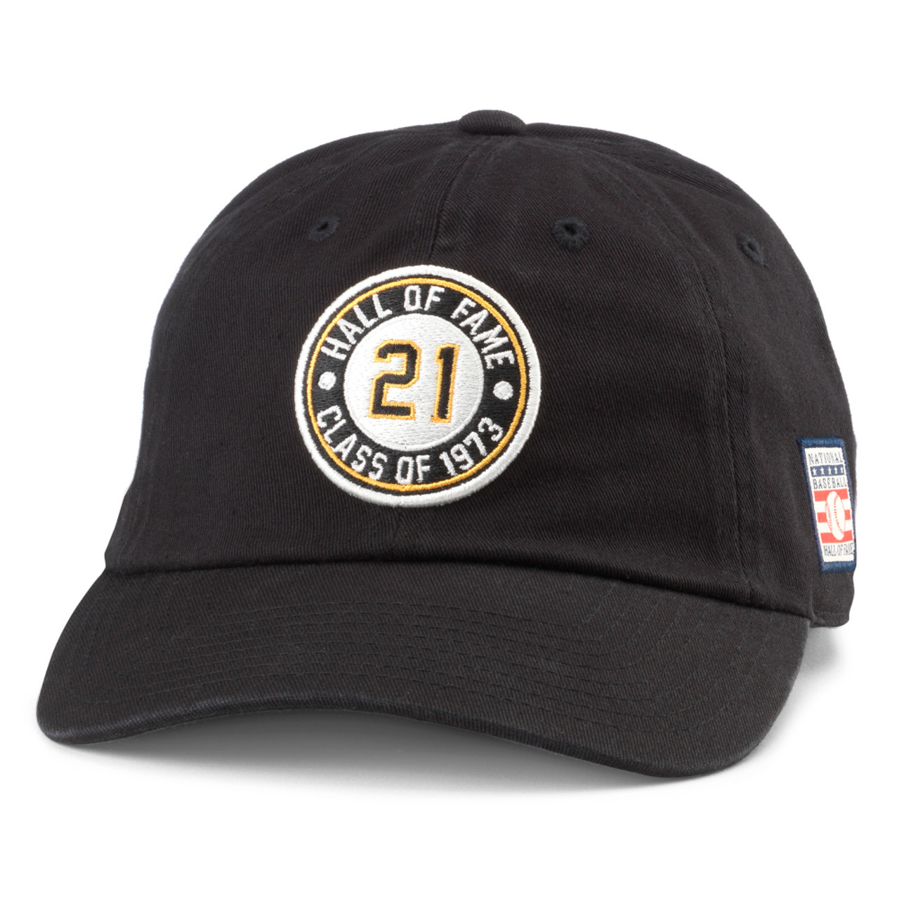 Men's Roberto Clemente Signature and Jersey Number Black Adjustable Cap