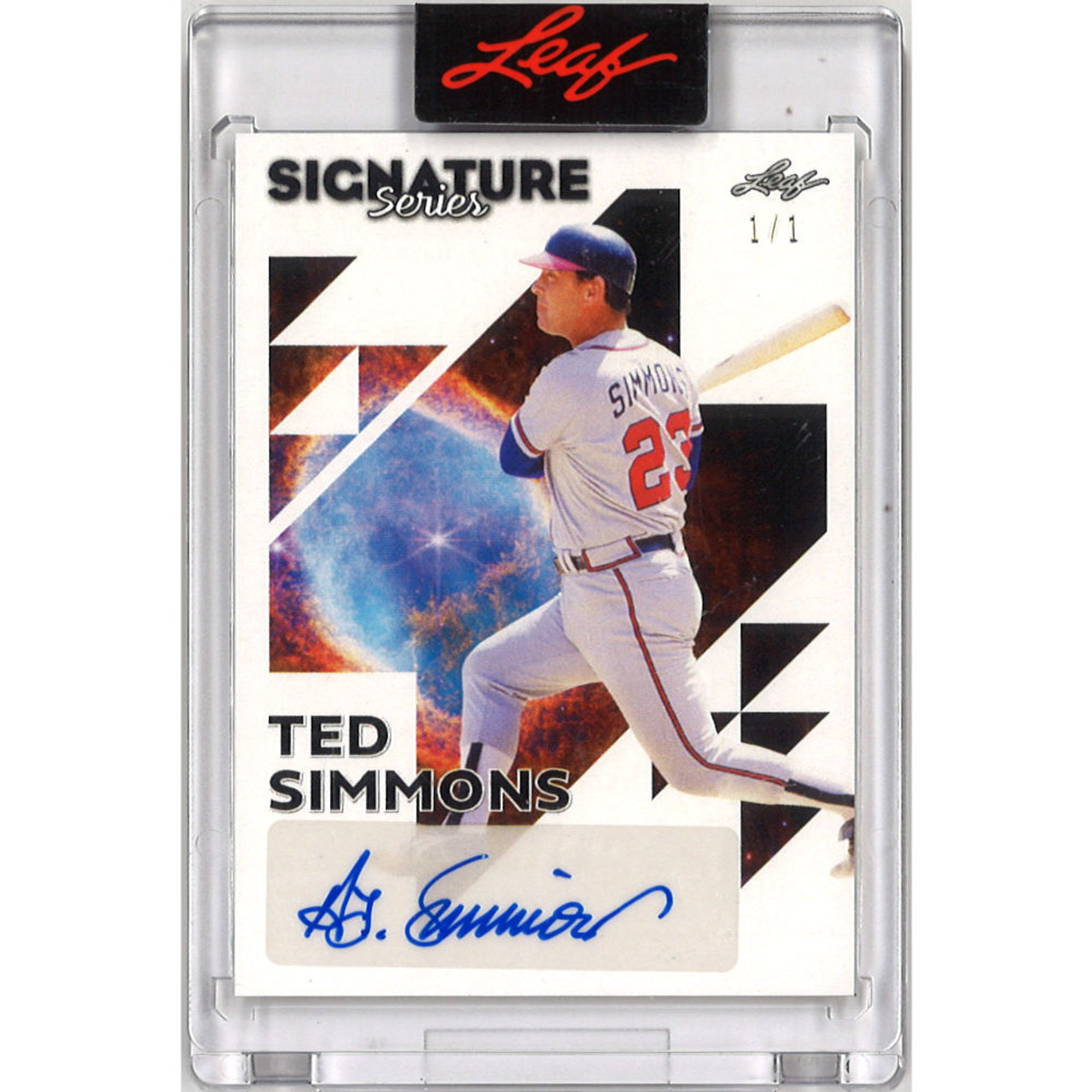 Ted Simmons Autographed Card 2023 Leaf Signature Series One of One Ltd Ed  of 1