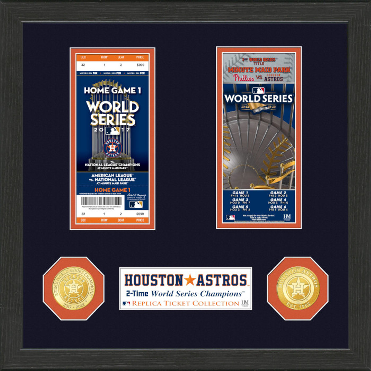 Astros 2017 & 2022 World Series Champions Three Bat Set