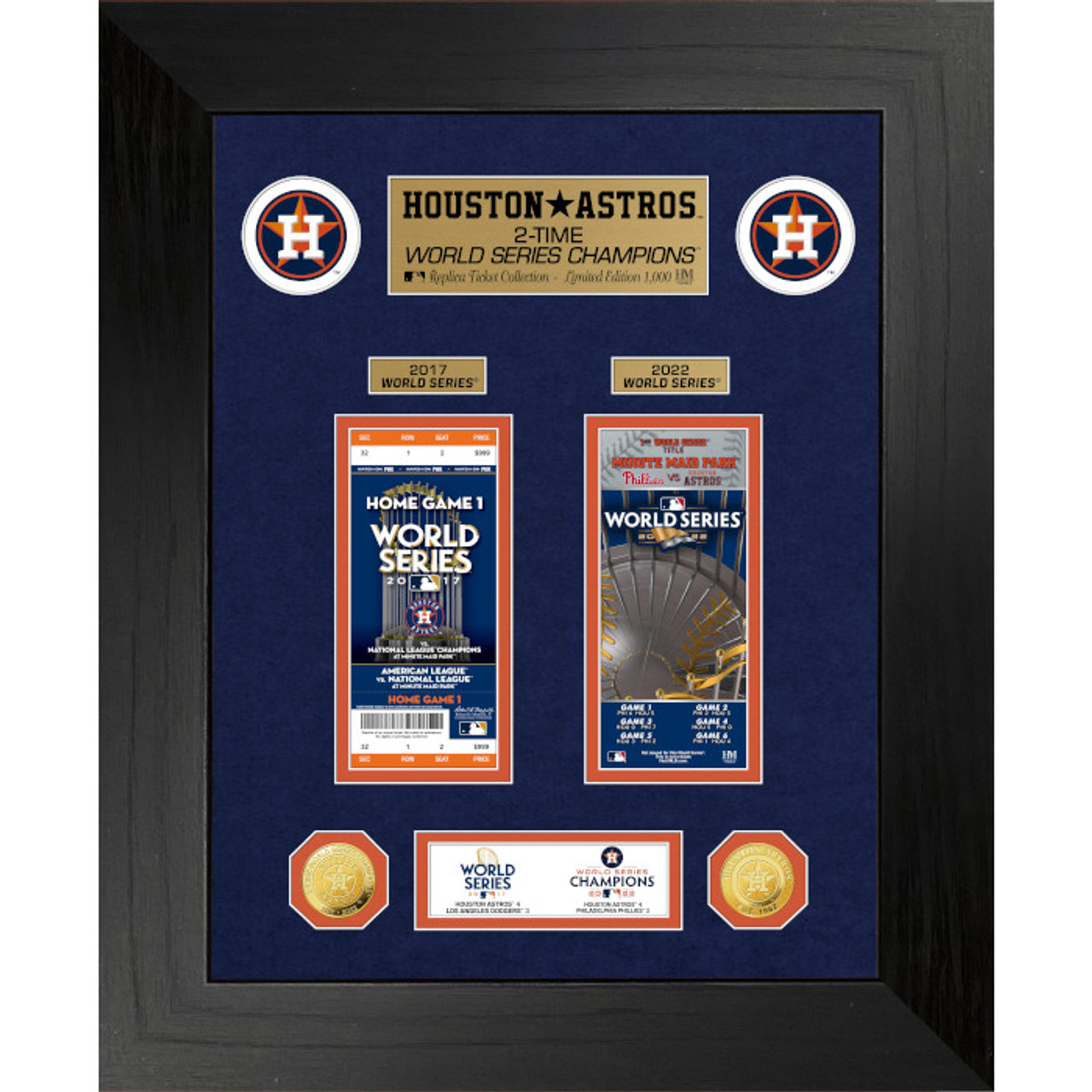 Houston Astros 2-Time World Series Champions Deluxe 18 x 22