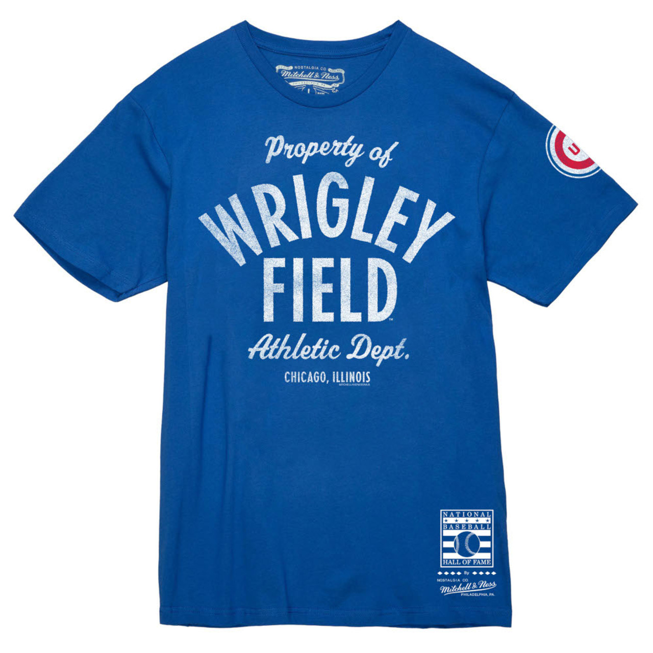 Men’s Mitchell & Ness Property of Wrigley Field Royal T-Shirt