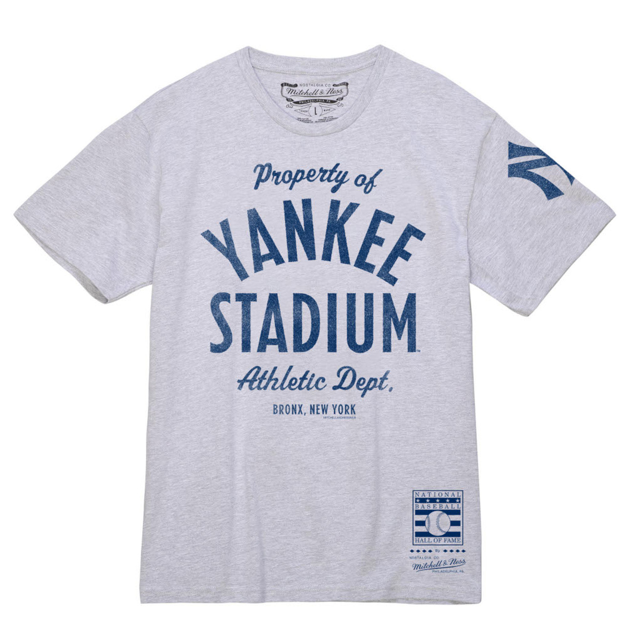 Men’s Mitchell & Ness Property of Yankee Stadium Grey T-Shirt