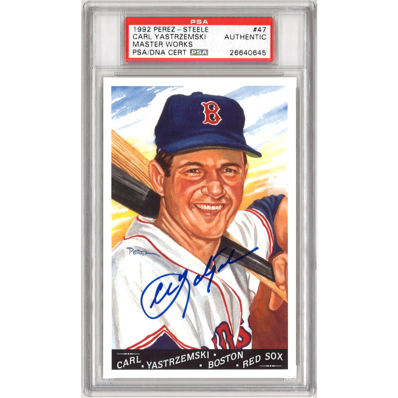 BOSTON RED SOX CARL YASTRZEMSKI AUTOGRAPHED SIGNED MLB HALL OF