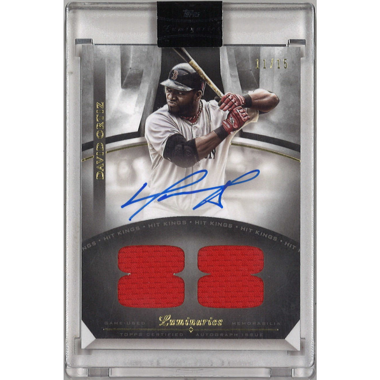 David Ortiz Autographed Card 2021 Topps Luminaries Relic Hit Kings Ltd Ed  of 15