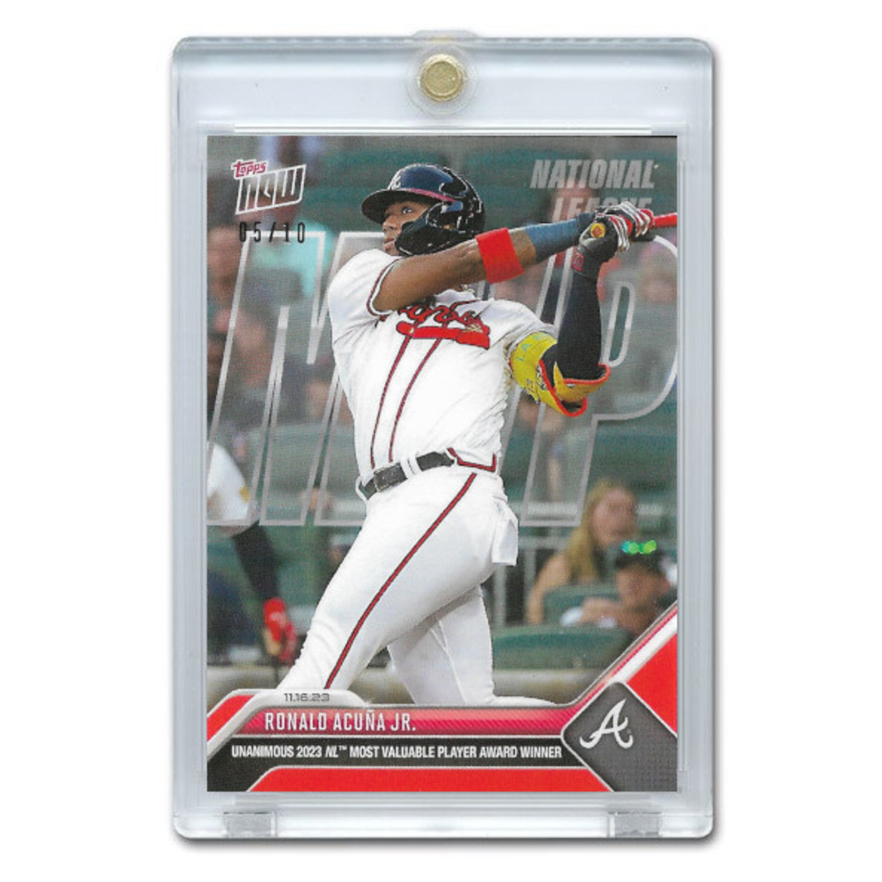 Ronald Acuna Jr. NL MVP Winner 2023 Topps Now RED Card # OS-17 Ltd Ed of 10