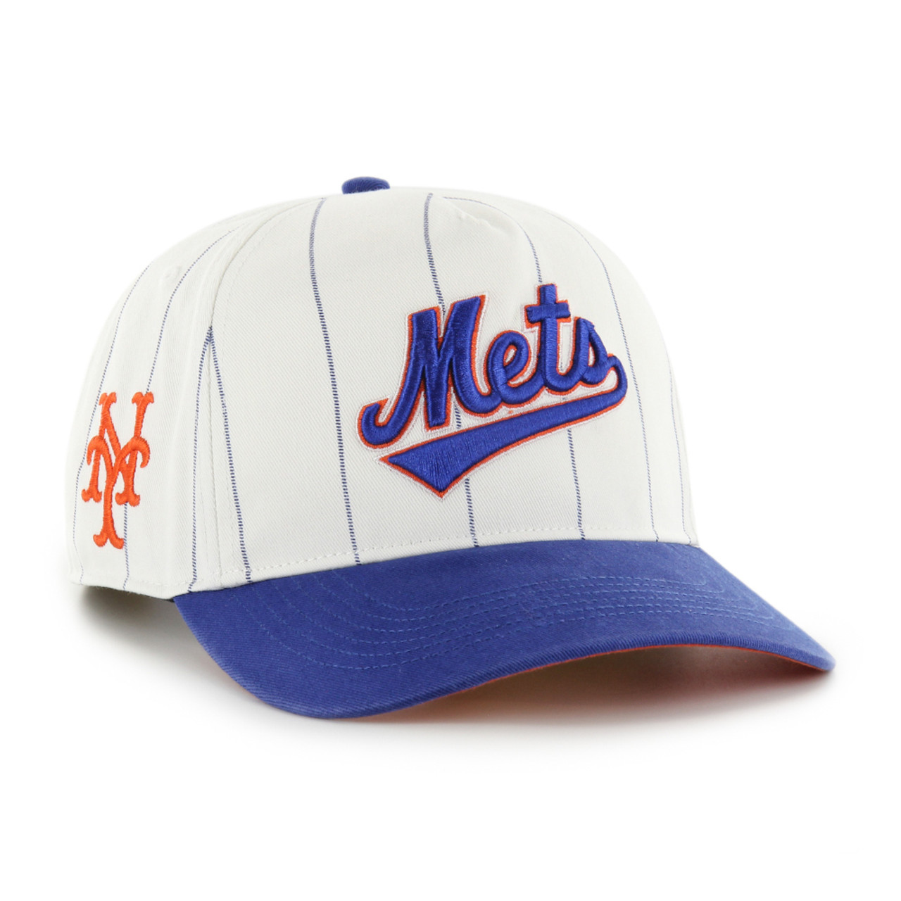 Men’s ’47 New York Mets Cooperstown Collection Double Header White  Pinstripe Hitch Adjustable Cap