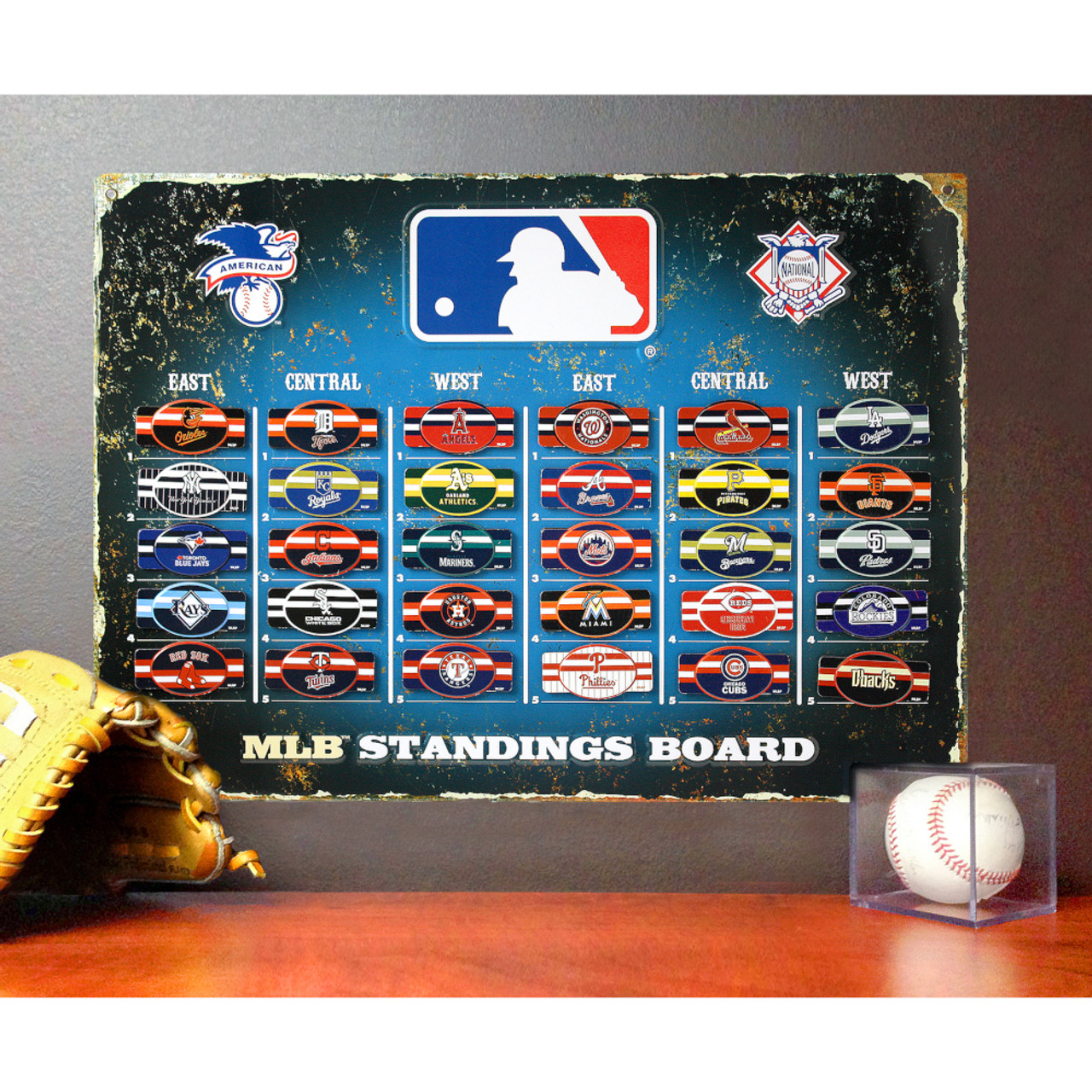 メジャーリーグ マグネットチームスタンディングボード MLB Steel Magnetic 13.5 x 18.5 Standings Board
