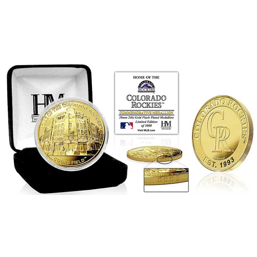 Coors Field 24kt Gold Flash Plated Limited Edition Mint Coin