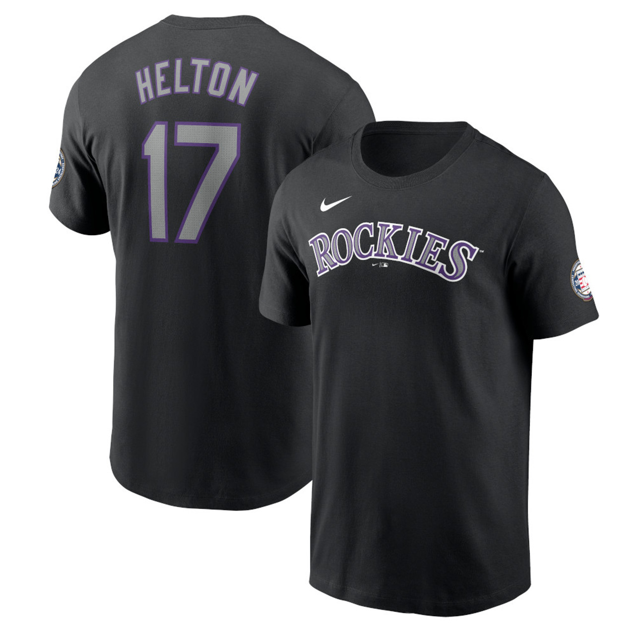 Bedazzled Custom Shirts Colorado Rockies Women's Fanatics Black