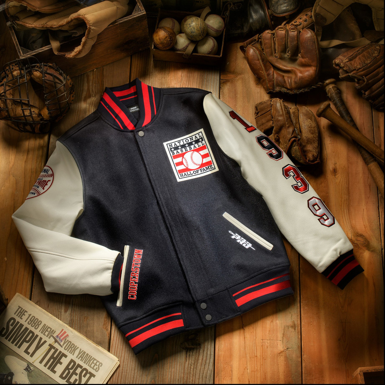 Men’s Baseball Hall of Fame Homecoming Classic Navy and White Varsity Style Jacket