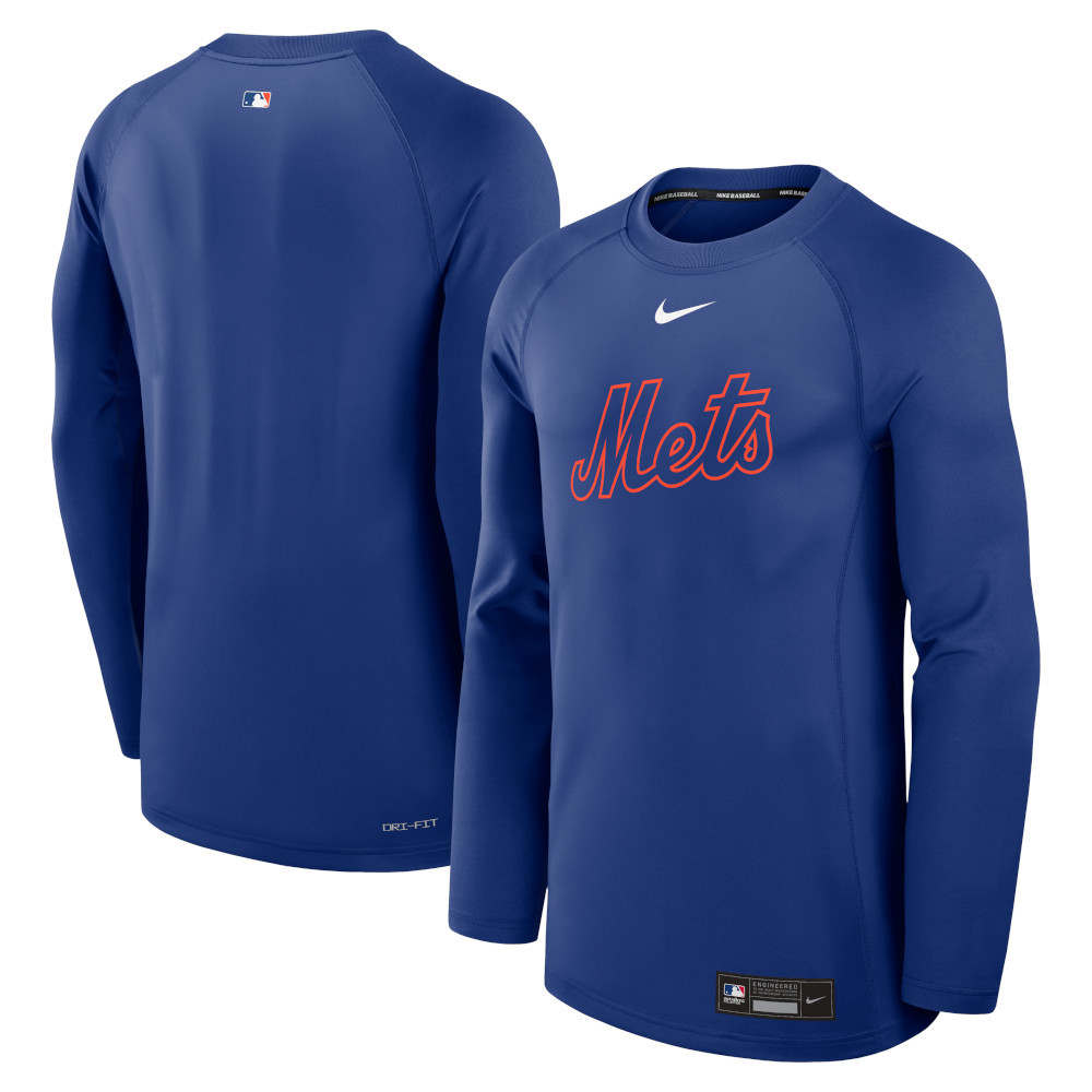 Men's Nike New York Mets Royal Authentic Collection Game Time Raglan  Performance Long Sleeve T-Shirt