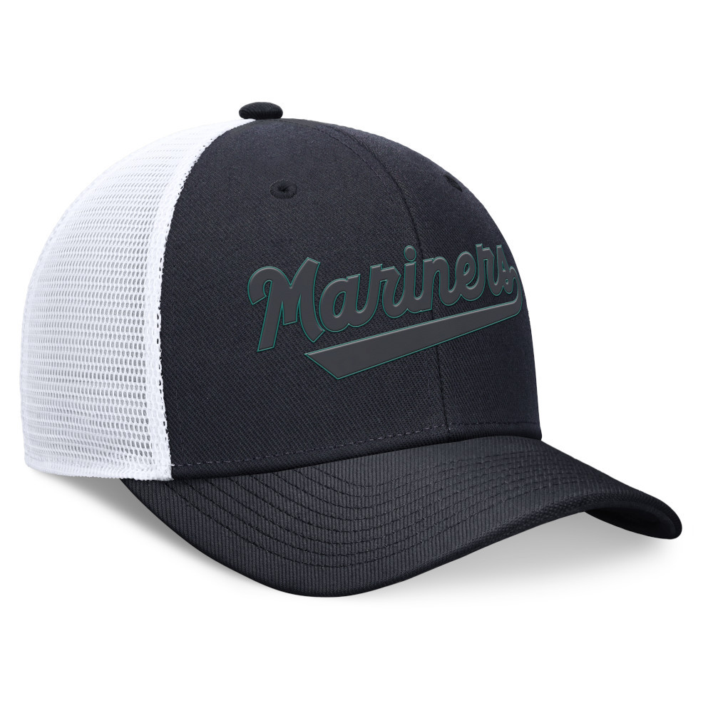 Men's Nike Seattle Mariners Navy and White Rise Trucker Adjustable Hat