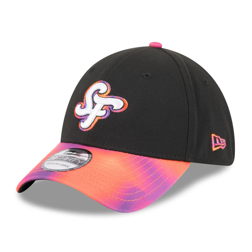 Menβs New Era San Francsico Giants 2025 City Connect 39THIRTY Flex Fit Black and Orange Cap