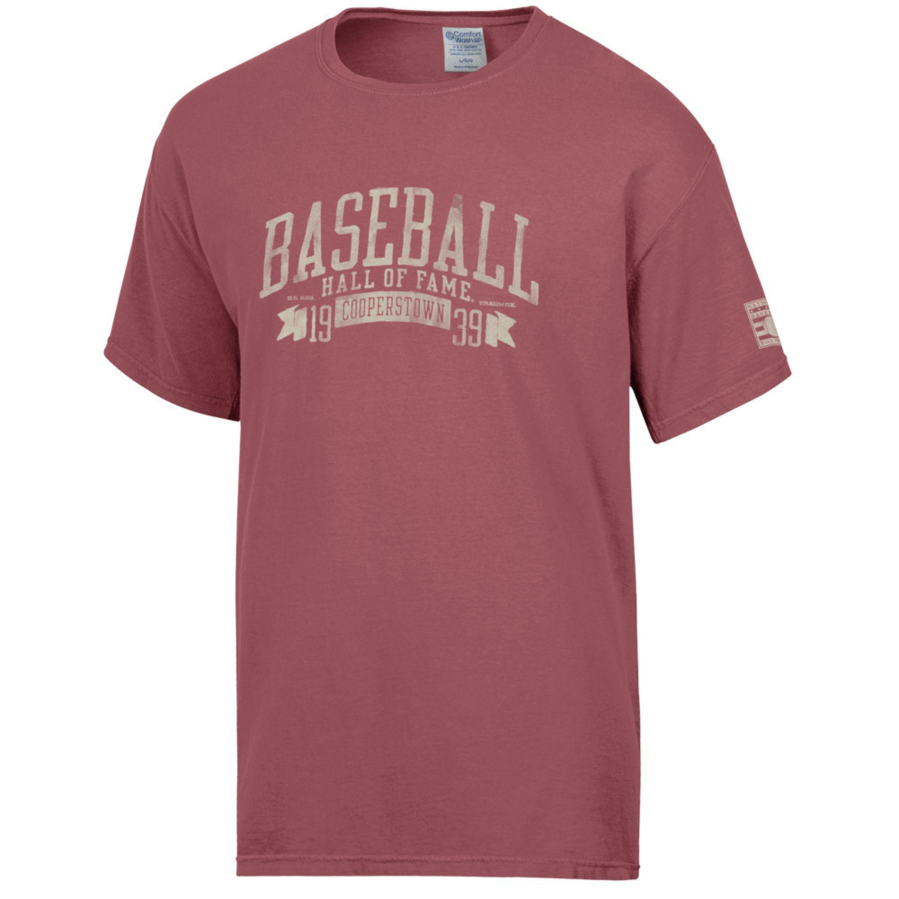 Men’s Baseball Hall of Fame Banner Washed Cayenne Red T-Shirt